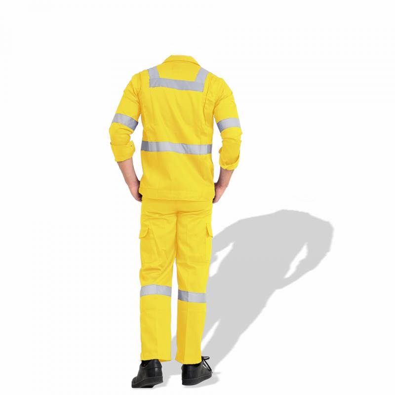 pr twill cotton coverall yellow back